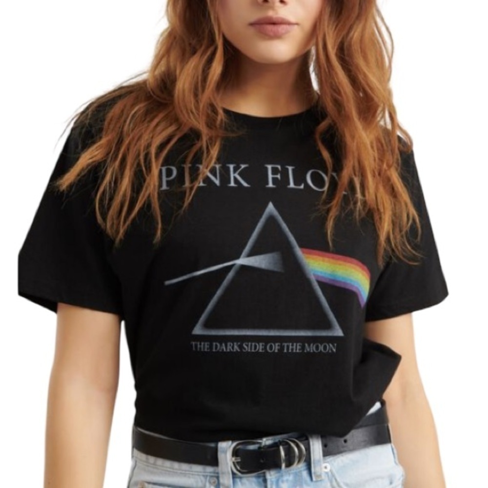 Garage Pink Floyd Graphic T-Shirt Black The Dark Side Of The Moon Boxy Loose L